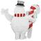 28" 3D Holiday Lighted Frosty with Candy Cane Tinsel Sculpture